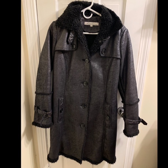Kenneth Cole New York Faux Fur Trench Coat - M